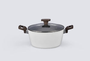 10-Piece Classic White Nonstick Ceramic Aluminium Marble Coating High Electric/Gas Fry Pan Soup Pots Home Cookware Set