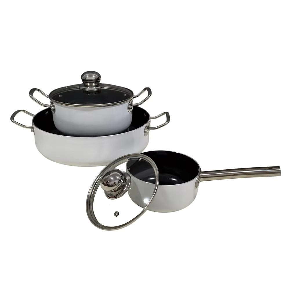 Classic Eco-Friendly Ceramic Coating Nonstick Aluminum Cookware Set Pots and Pans for Kitchen Use