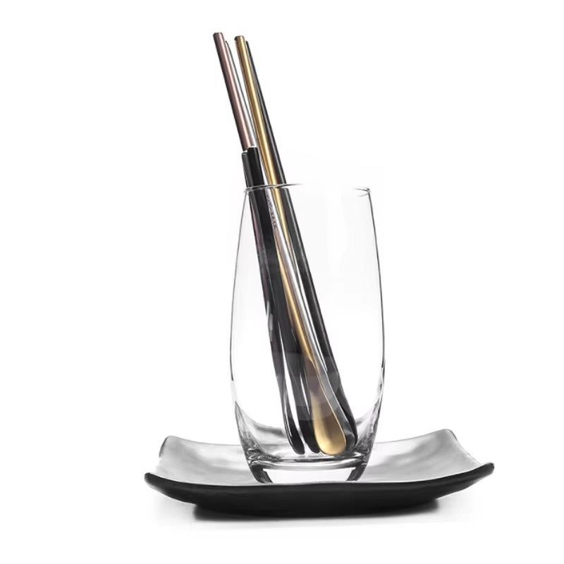 Japanese Unique 304 Stainless Steel PVD Inox Sugar Stirring Gift Spoon Long Handle Narrow Dessert Coffee Scoop