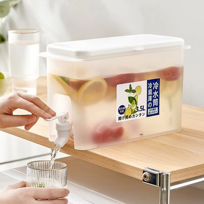 Cold Water Jug Kettle Lemon Fruit Juice Ice Tea 3.5l Fridge Storage Box Cold Beverage Drink Dispenser with Faucet