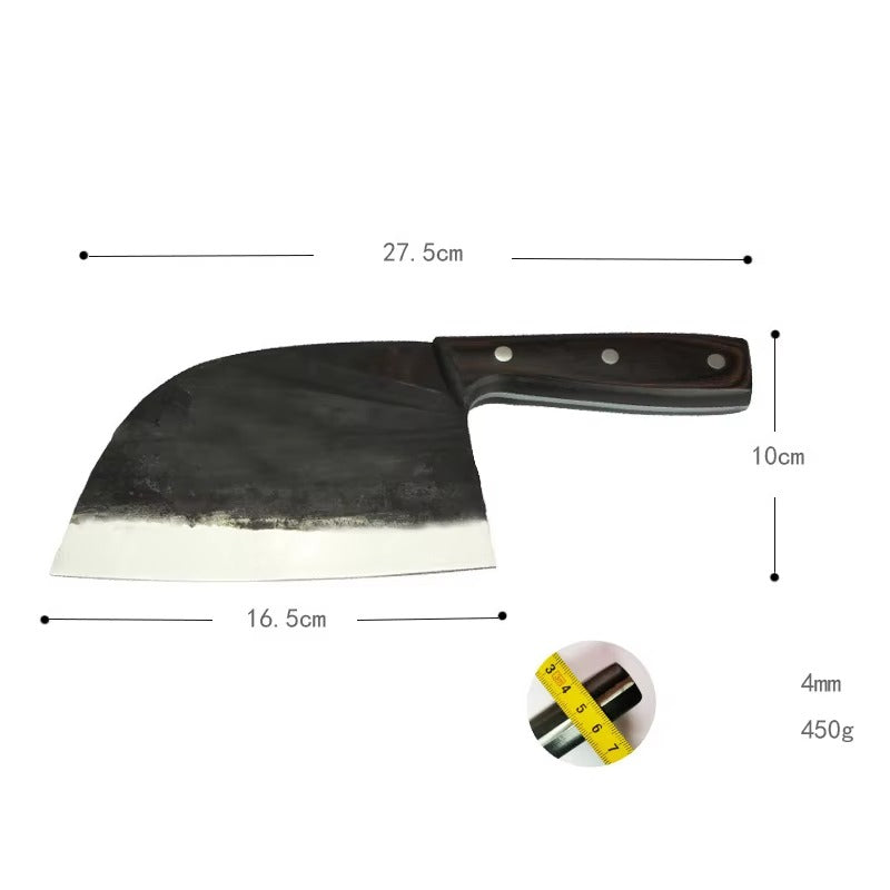Manufacturers Knives Big Boning Butcher Handmade Hammered Forged Kitchen Chef Knife Set with Leather Cover Sheath Scabbard