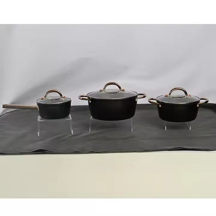 Indulge in Opulence: Ultra - Premium Aluminum Casserole Set with Induction - Ready Base and Effortless Nonstick Ceramic Finish