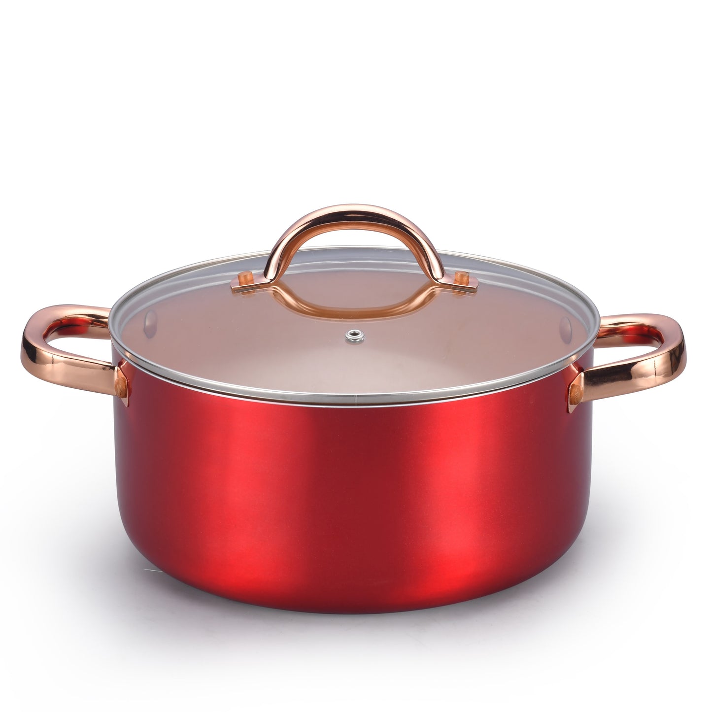 Hot Sale Modern Design Ceramic Coating Casserole Nonstick Aluminum Stock Pot With Stainless Steel Handle