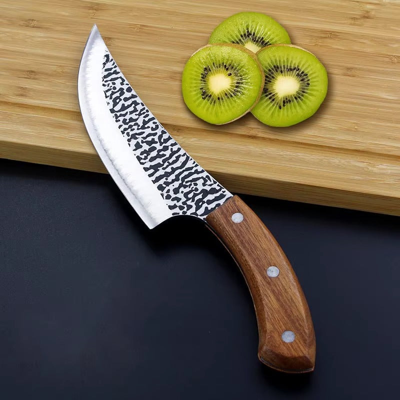 Metal 4CR13 Small Kitchen Cutter Stainless Steel Damascus Kitchen Knife with Wood Handle