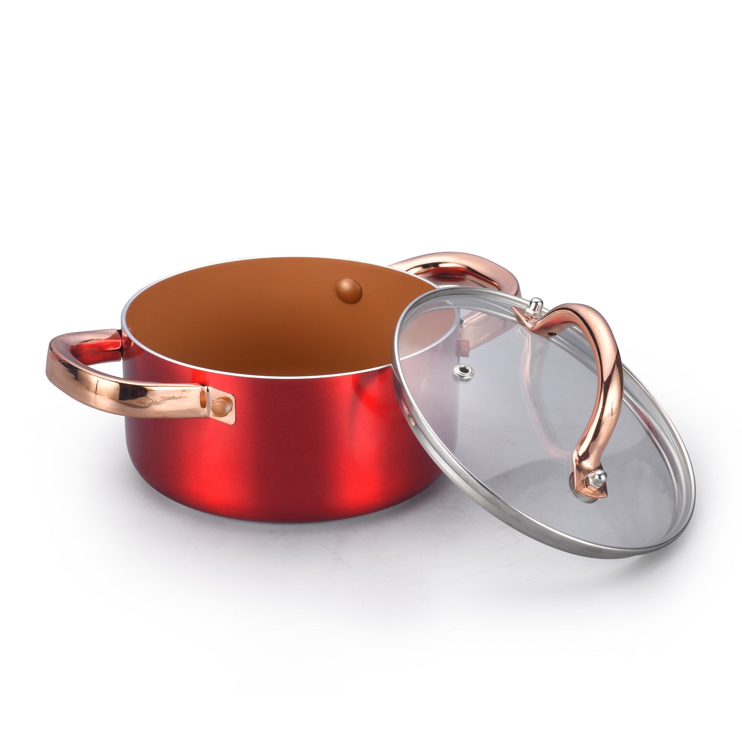 Hot Sale Modern Design Ceramic Coating Casserole Nonstick Aluminum Stock Pot With Stainless Steel Handle
