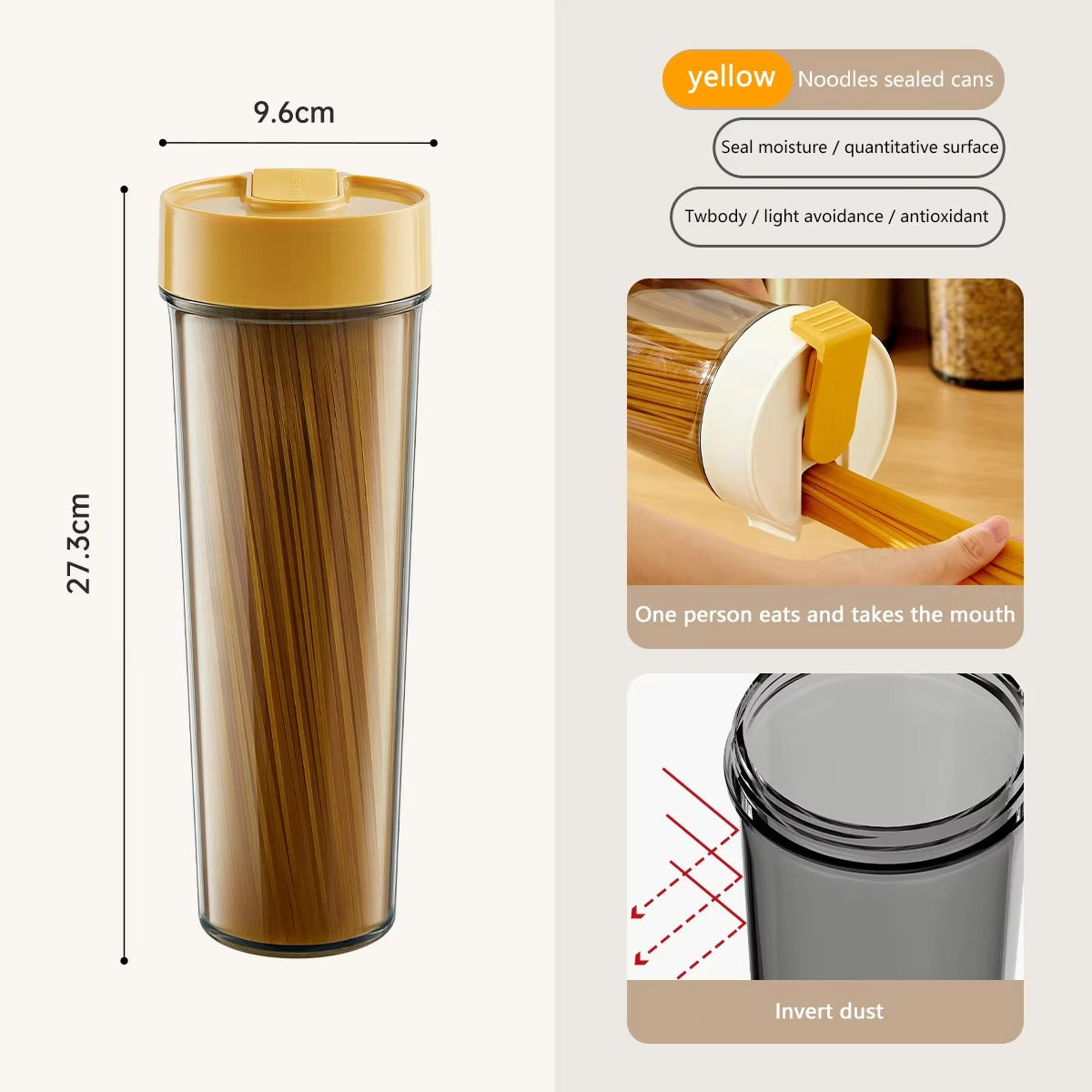 Noodle Box Miscellaneous Grains Noodle Hanging Tube Bucket Food Grade Sealed Container Kitchen Box for Storing Pasta