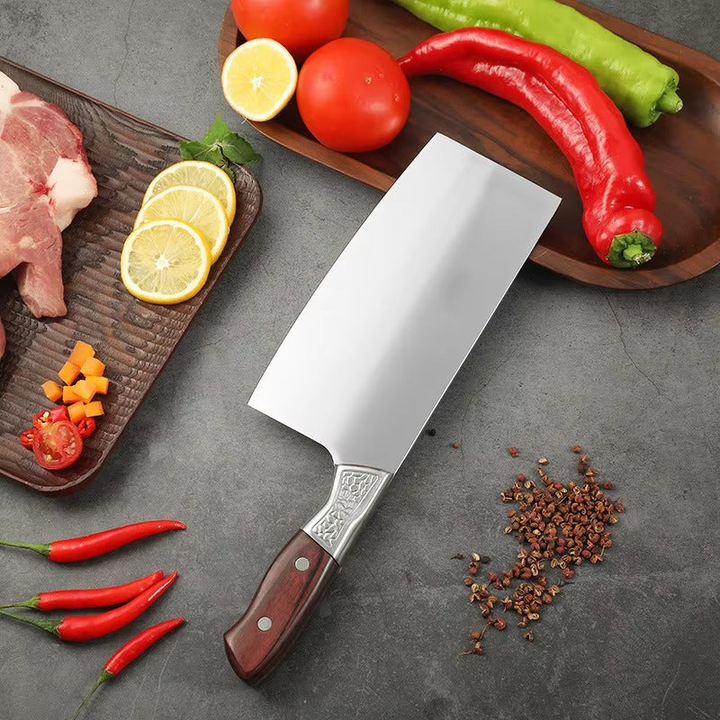 Chinese Durable High Quality End Cutting Cleaver Wide Blade Stainless Steel Kitchen Chef's Knife 8-inch with Diy Custom Handle