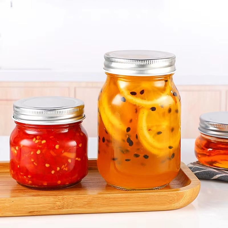 Wholesale Supplier Cheap Wide Mouth Fruit Food Storage Jars 8 oz 16 oz Glass Jar With Lid