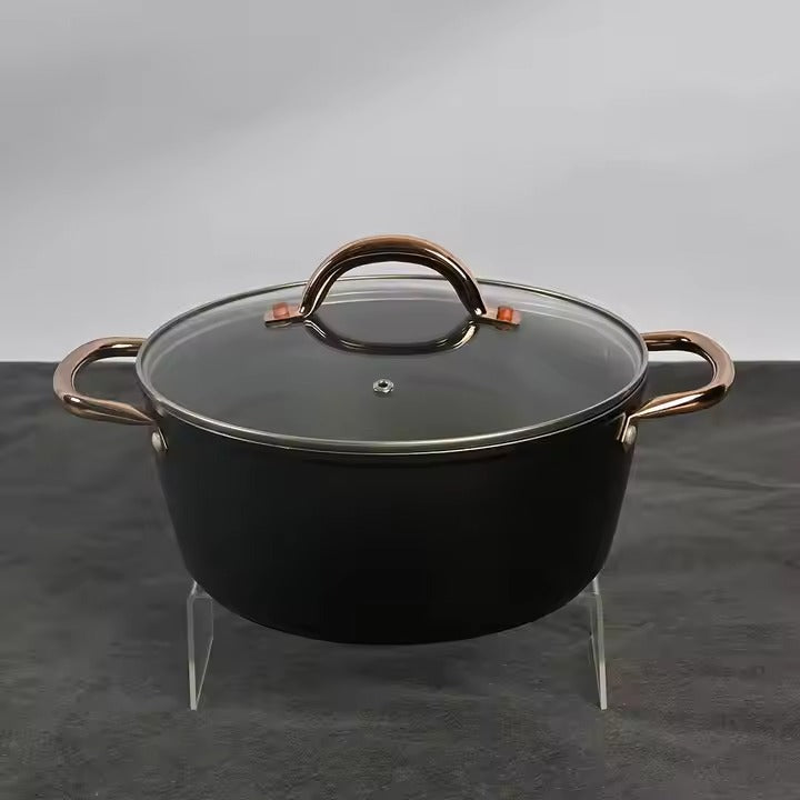 Modern Luxury Aluminum Casserole High Quality Induction Bottom Ceramic Coating Nonstick Top Luxury Kitchenware Cookware Set