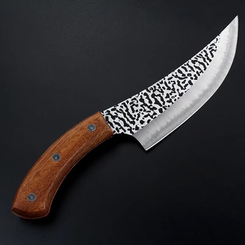 Metal 4CR13 Small Kitchen Cutter Stainless Steel Damascus Kitchen Knife with Wood Handle