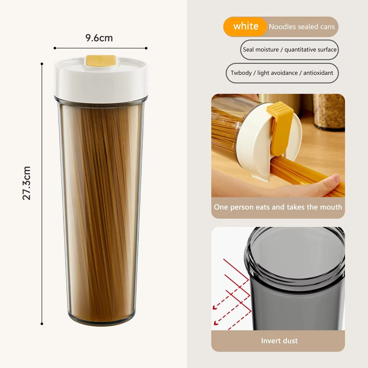 Noodle Box Miscellaneous Grains Noodle Hanging Tube Bucket Food Grade Sealed Container Kitchen Box for Storing Pasta