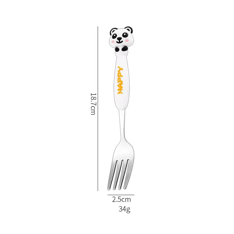 304 Stainless Steel Spoon Cartoon Animal Children's Tableware Spoons for Household Baby Food Creative Gift