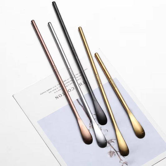 Japanese Unique 304 Stainless Steel PVD Inox Sugar Stirring Gift Spoon Long Handle Narrow Dessert Coffee Scoop