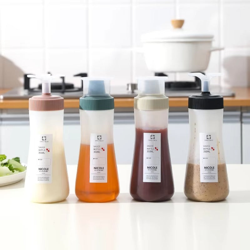 Kitchen Seasoning Bottle Creative Squeeze Flower Salad Dressing Storage Bottle Five Hole Honey Inverted Squeeze Sauce Bottle