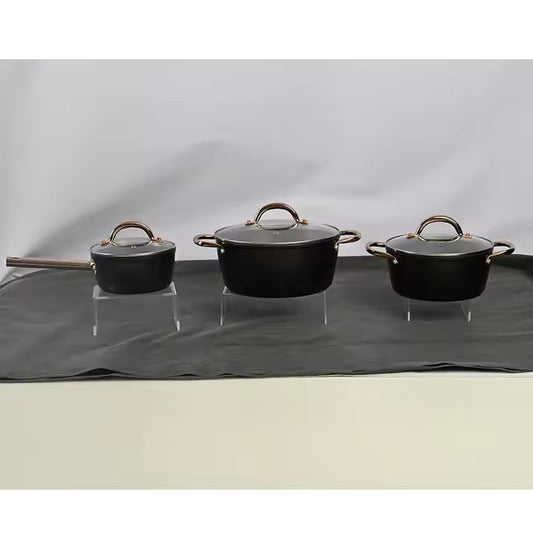 Modern Luxury Aluminum Casserole High Quality Induction Bottom Ceramic Coating Nonstick Top Luxury Kitchenware Cookware Set