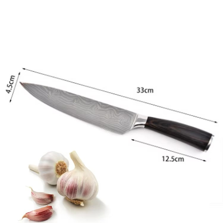 Modern Luxury 8 Inches Super sharp Knives Stainless Steel Boning Damascus Pattern Printed Chef Knife for Kitchen