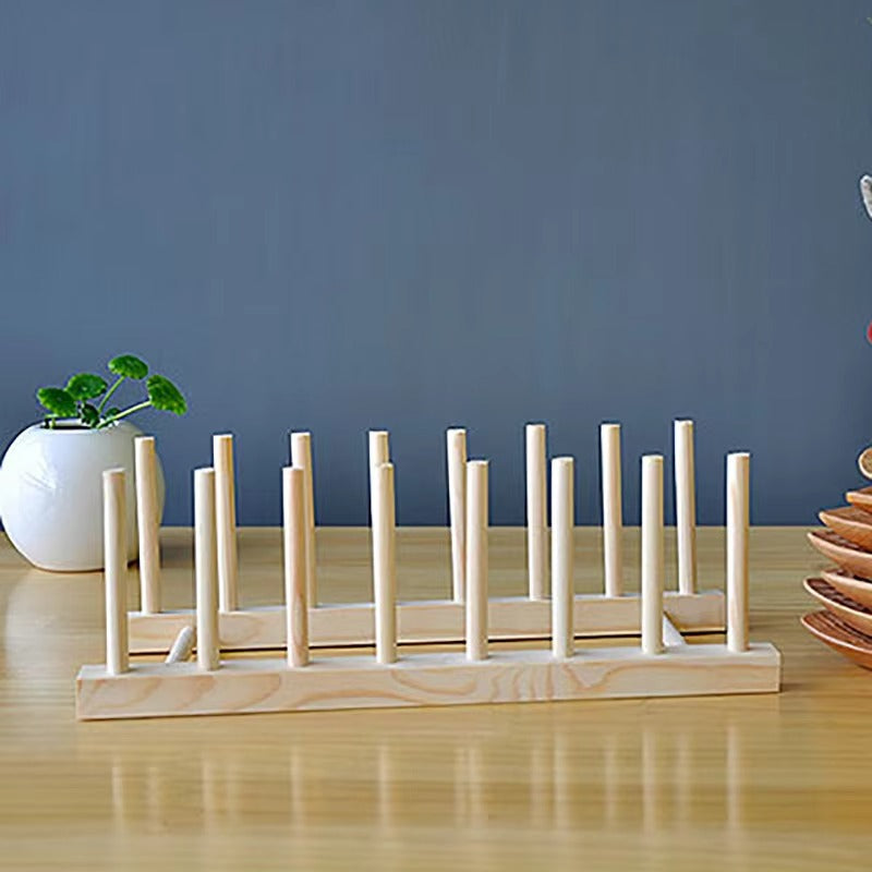 2021 Hot Selling Customize Kitchen Big Display Holder Organizer Expandable Adjustable Drainer Drying Wooden Dish Rack