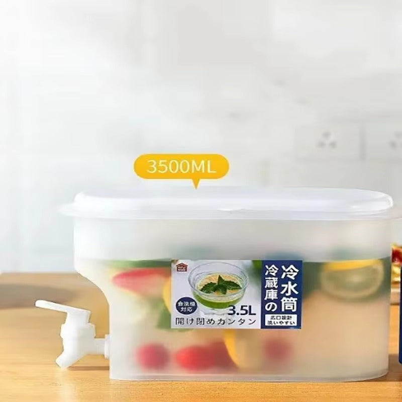 Cold Water Jug Kettle Lemon Fruit Juice Ice Tea 3.5l Fridge Storage Box Cold Beverage Drink Dispenser with Faucet